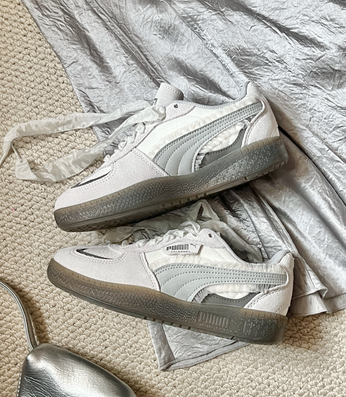 PUMA PALERMO 蕾絲花邊 麂皮迷霧灰