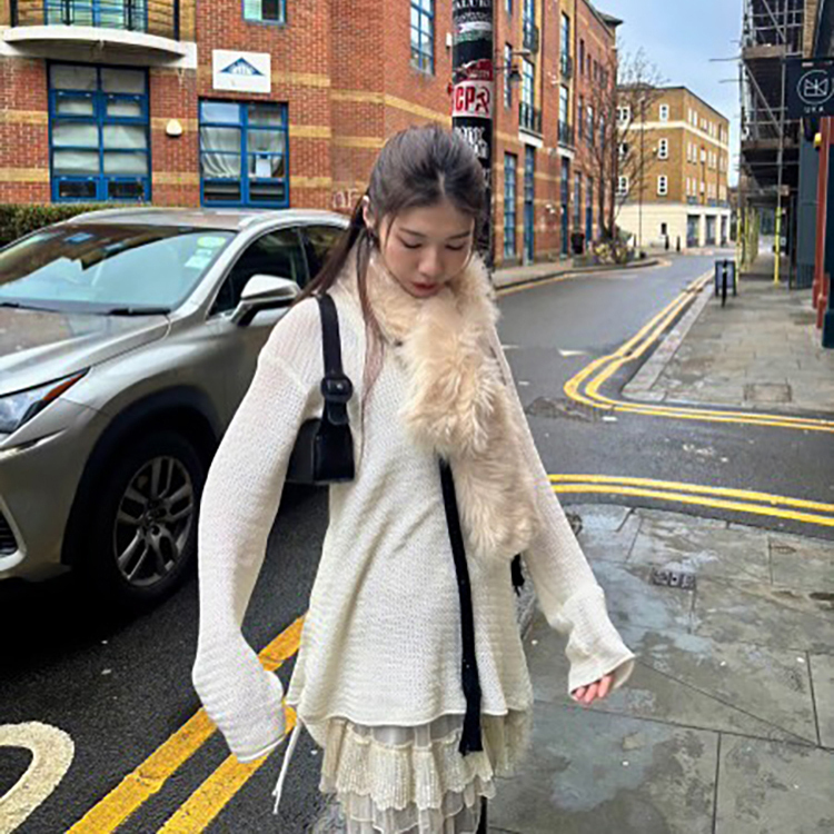 鏤空連帽針織衫