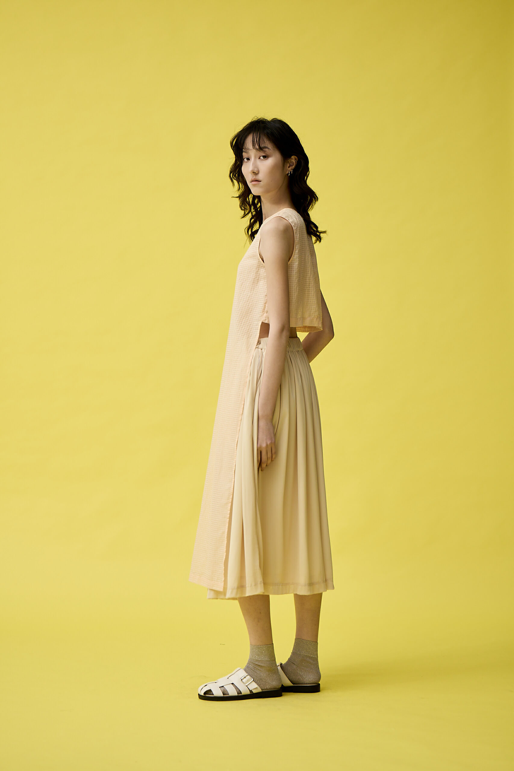 前長後短兩件式洋裝