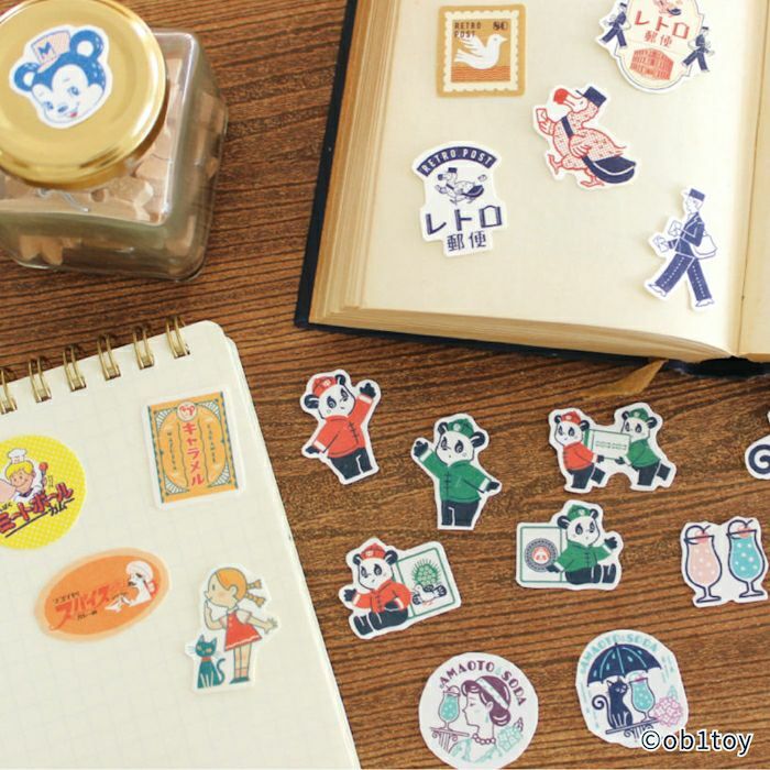 日本古川紙工 x ｵﾋﾞﾜﾝ 和紙貼紙包 共四款