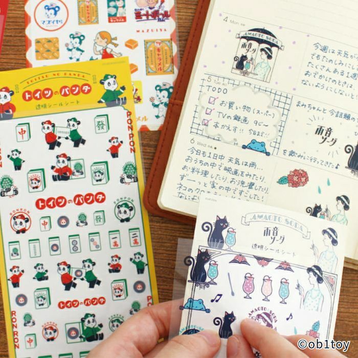 日本古川紙工 x ｵﾋﾞﾜﾝ 透明PET貼紙 共四款