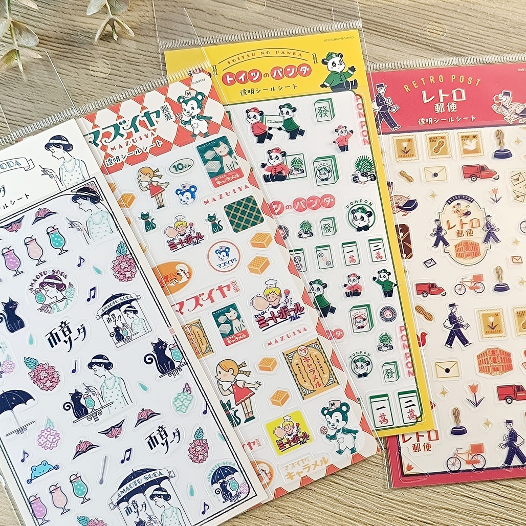 日本古川紙工 x ｵﾋﾞﾜﾝ 透明PET貼紙 共四款