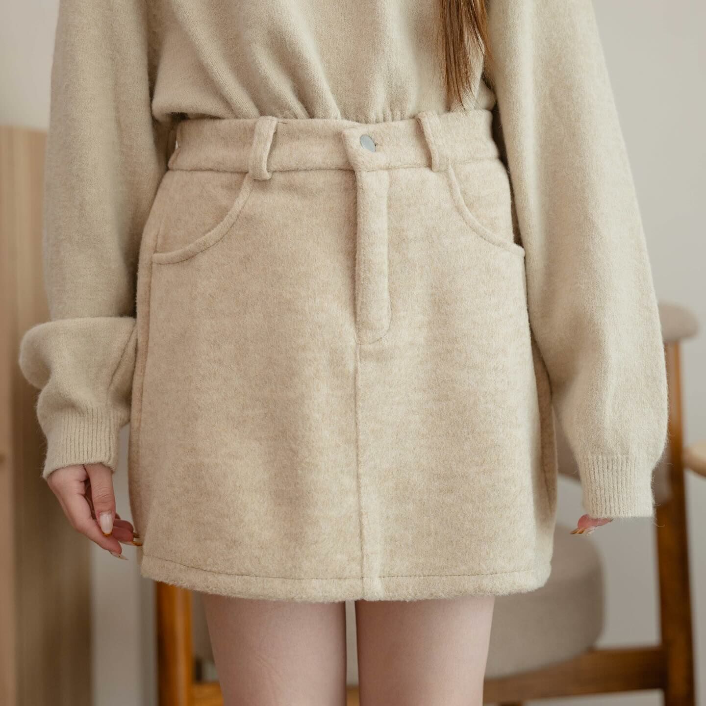 Kimmame - Bread Wool 半截短裙