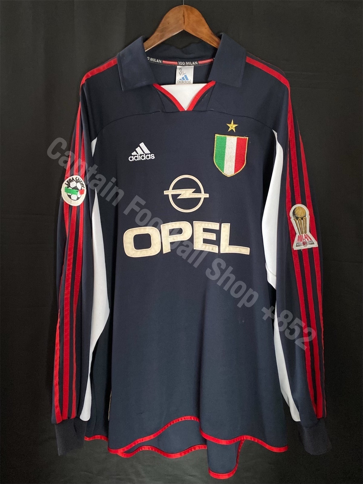 (Match Issue) AC Milan 1999-2000 Adidas L/S Away Match Worn Issue Shirt #5 COSTACURTA