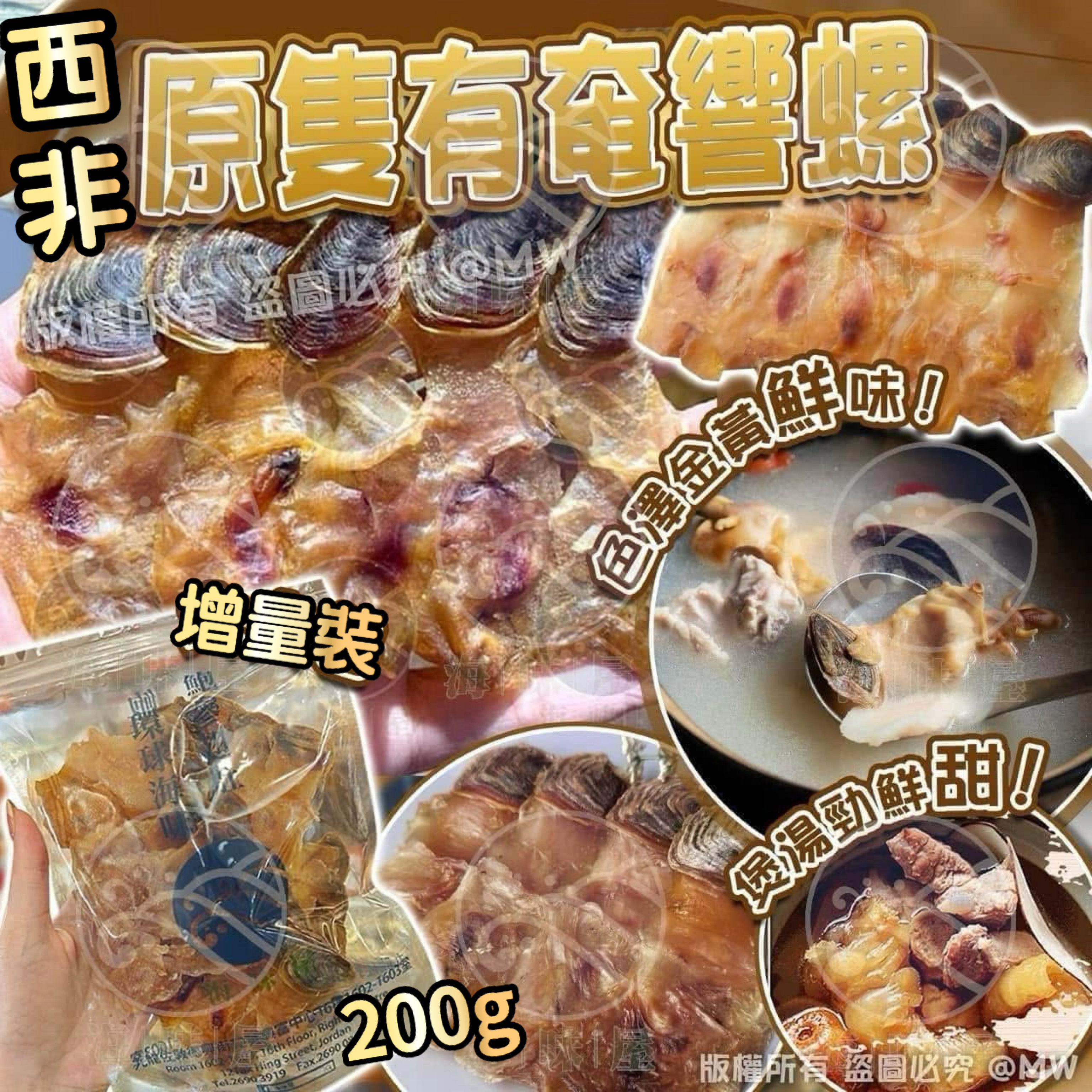 H17636 西非原隻有腌響螺 200g  （約60-70隻）