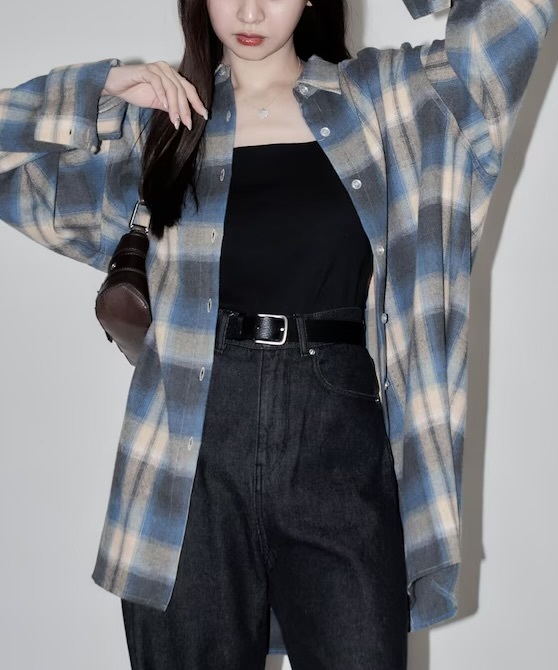 PUBLUX オーバーサイズチェックシャツ米（3200220800145）