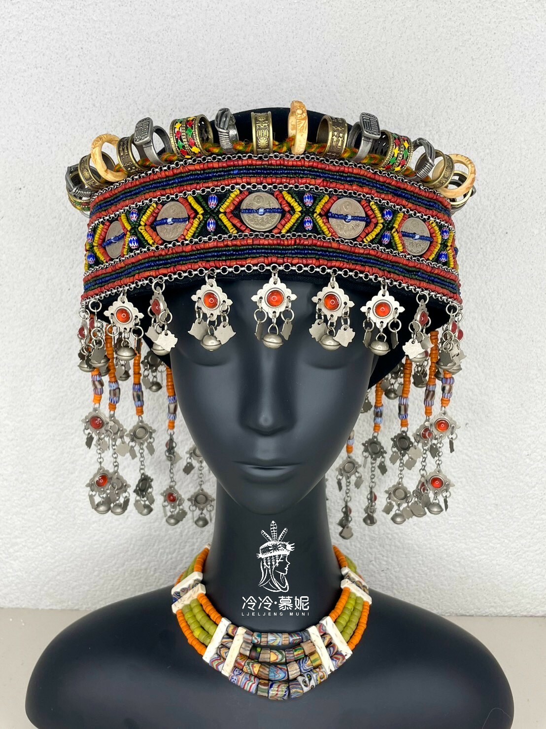 No.65貿易古珠來義式頭飾56cm