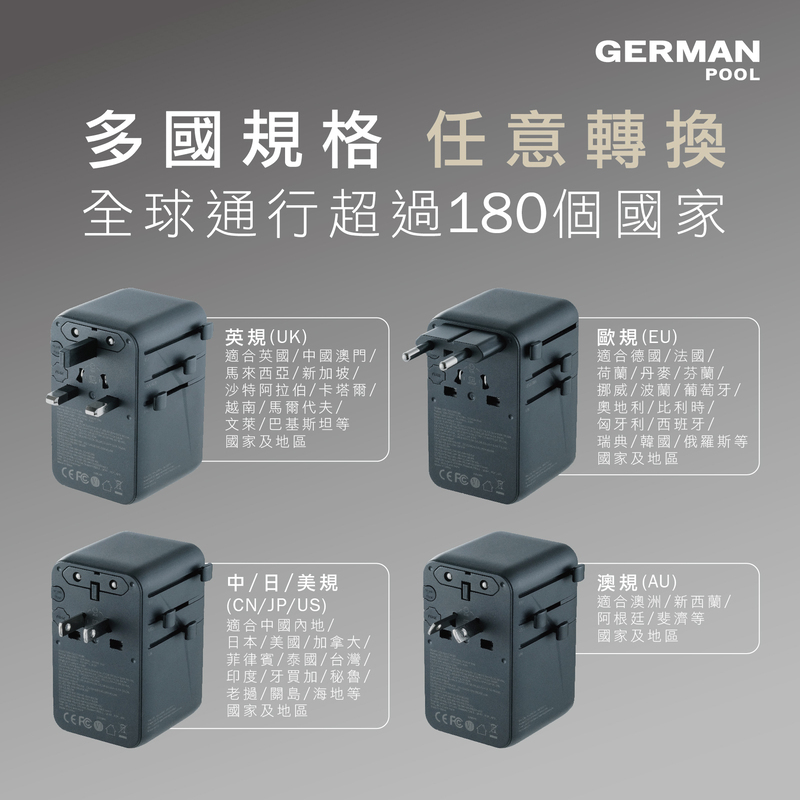 旅遊, 國家, 內置多國通用插座，適合世界各地使用
