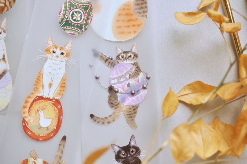 補補貓‧大衛煮愛｜PET紙膠帶｜彩蛋行星