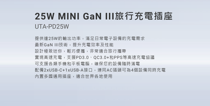 GaN III旅行充電插座, 轉插, GaN III最新技術，提升充電效率及性能