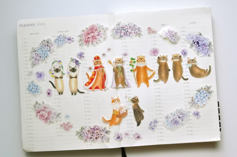 補補貓‧大衛煮愛｜PET紙膠帶｜阿比皇室的御花園