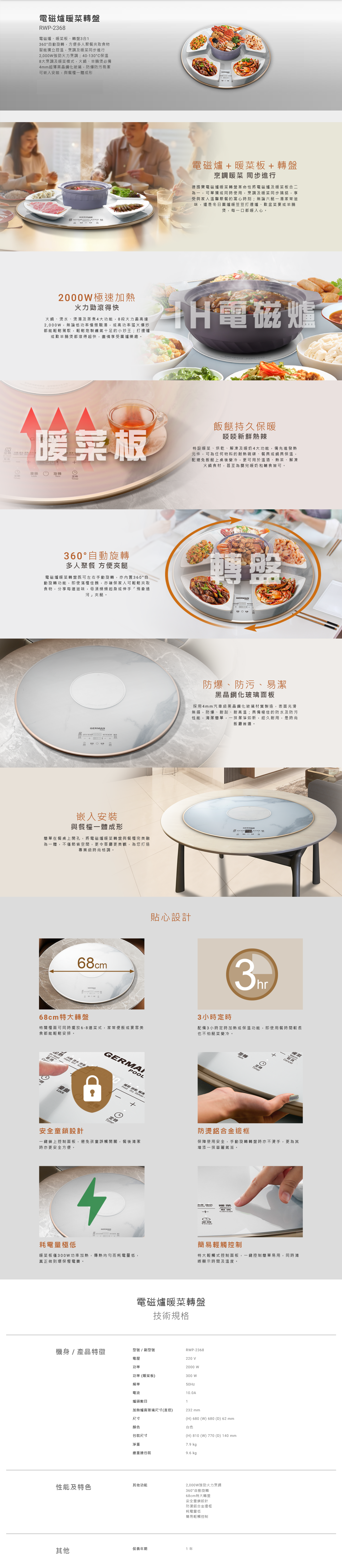 電磁爐暖菜轉盤, 電磁爐, 暖菜板, 電磁爐、暖菜板、轉盤3合1