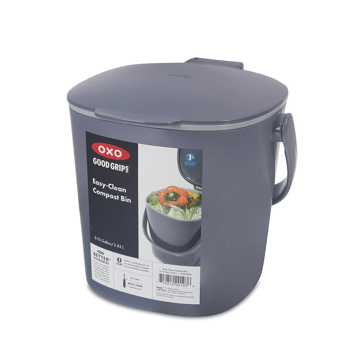 美國品牌OXO Good Grips 2.8L易清洗廚餘桶 -深灰 -13295900