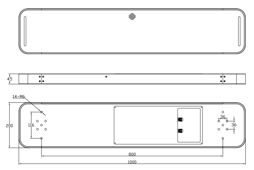 AP-1010F RFID UHF Reader 10 dBi Antenna 平板天線 Imprinj E710, Option : Android OS, WIFI, POE, Microwave Radar, Infrared sensor, 1000(L)*200(W)*45(H)mm