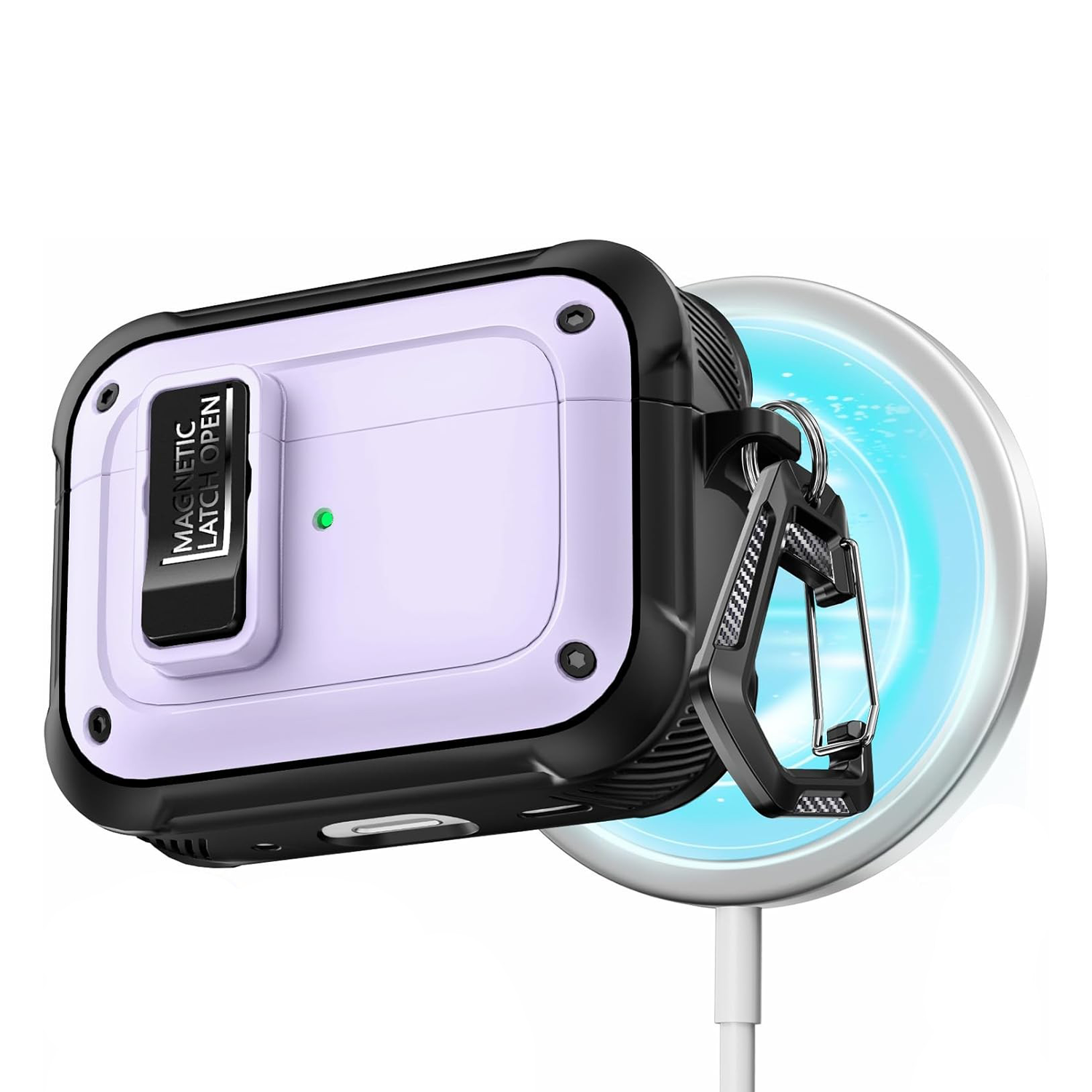 XPRO - Mag Armor Auto Lock - Airpods 4 Pro 2 Magsafe Case 高度防撞自動彈蓋安全鎖磁吸充電保護套