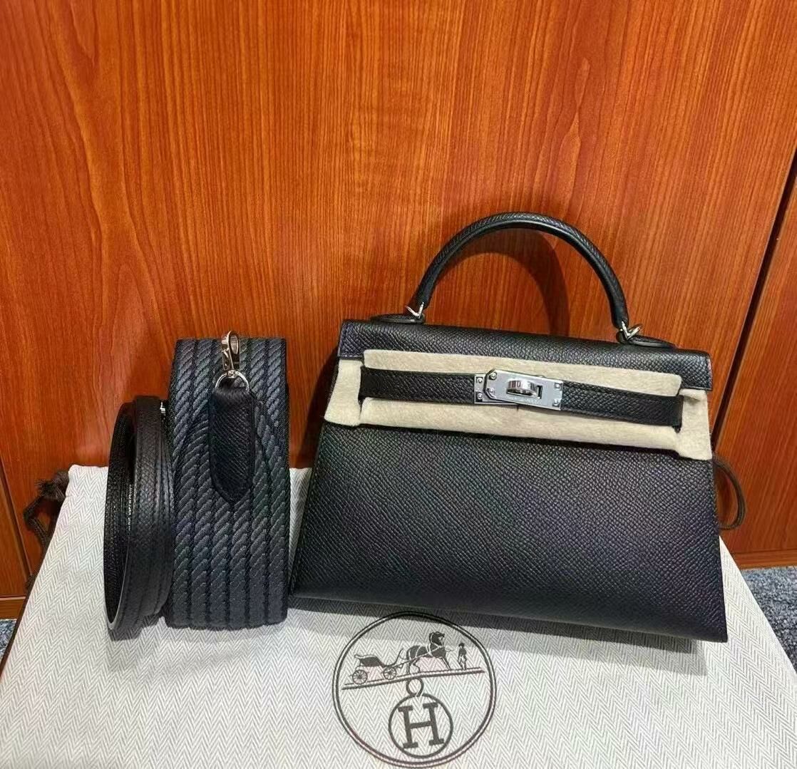 Kelly mini II 89 noir ck epsom W 双肩带