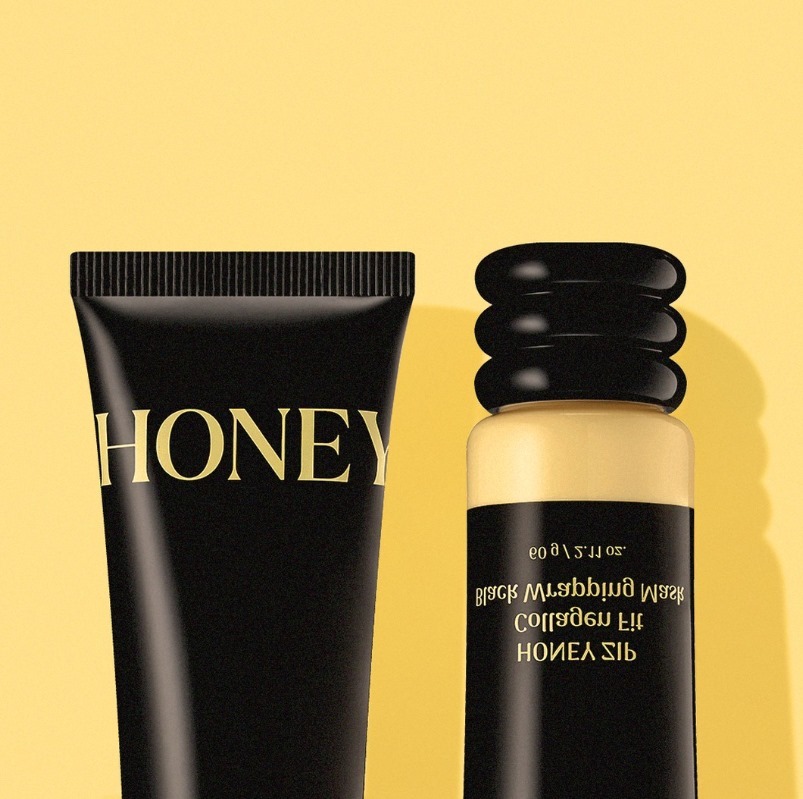 (2338)蜂蜜拉鏈膠原蛋白黑色包裹面膜