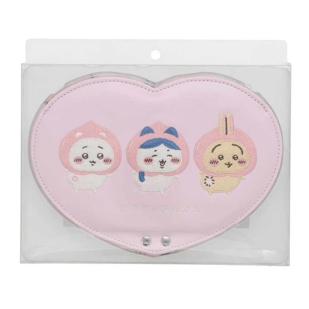 CHIIKAWA x SHOBIDO 吉伊卡哇 愛心鏡 化妝鏡 刺繡圖案 皮革/現貨