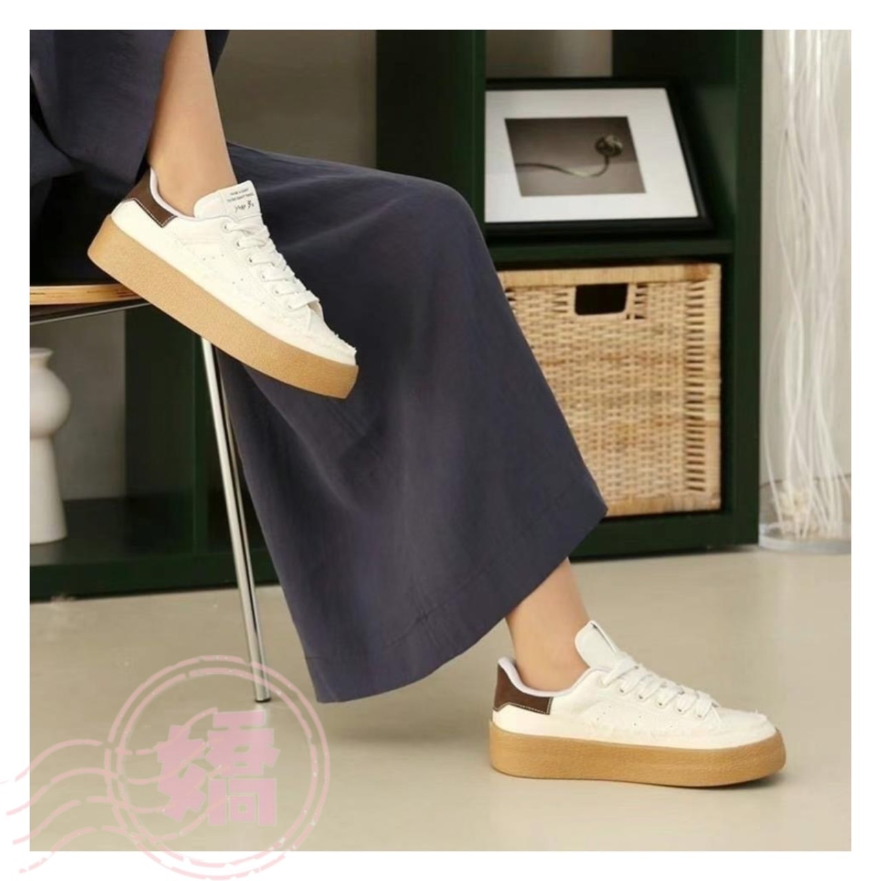 K20003拚色厚底鬚鬚邊休閒鞋(白'粉'藍'銀)(230'235'240'245'250)