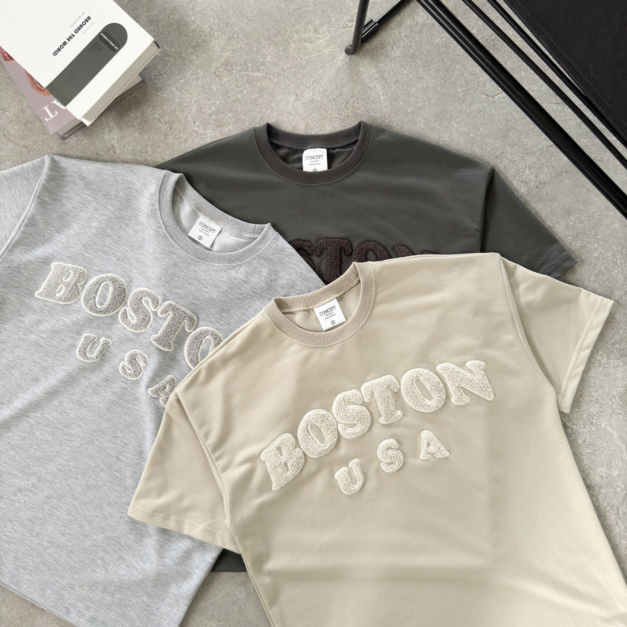 自訂款  BOSTON毛巾繡短T IM80835