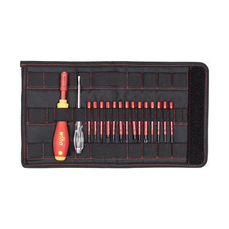 WI36068 Softfinish 電工絕緣可換細桿批頭螺絲批 16件套