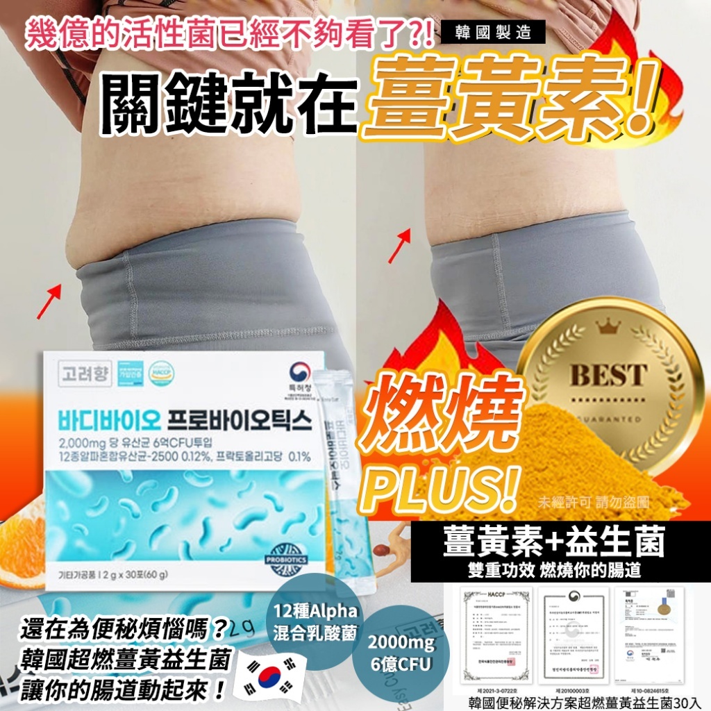 韓國便秘解決方案超燃薑黃益生菌 (