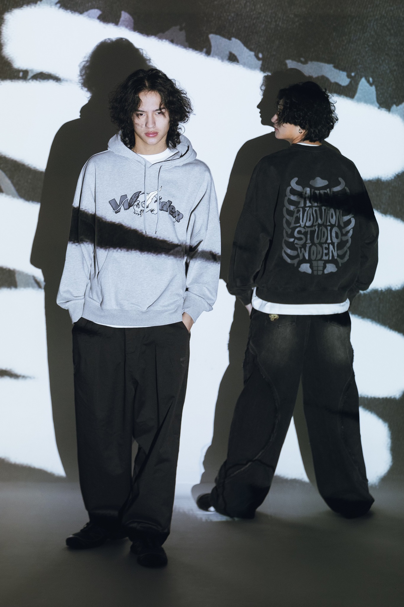 WODEN x AES LOGO帽T 連帽長袖 聯名款 骷髏 黑/灰 24 A/W Classic Logo Hoodie