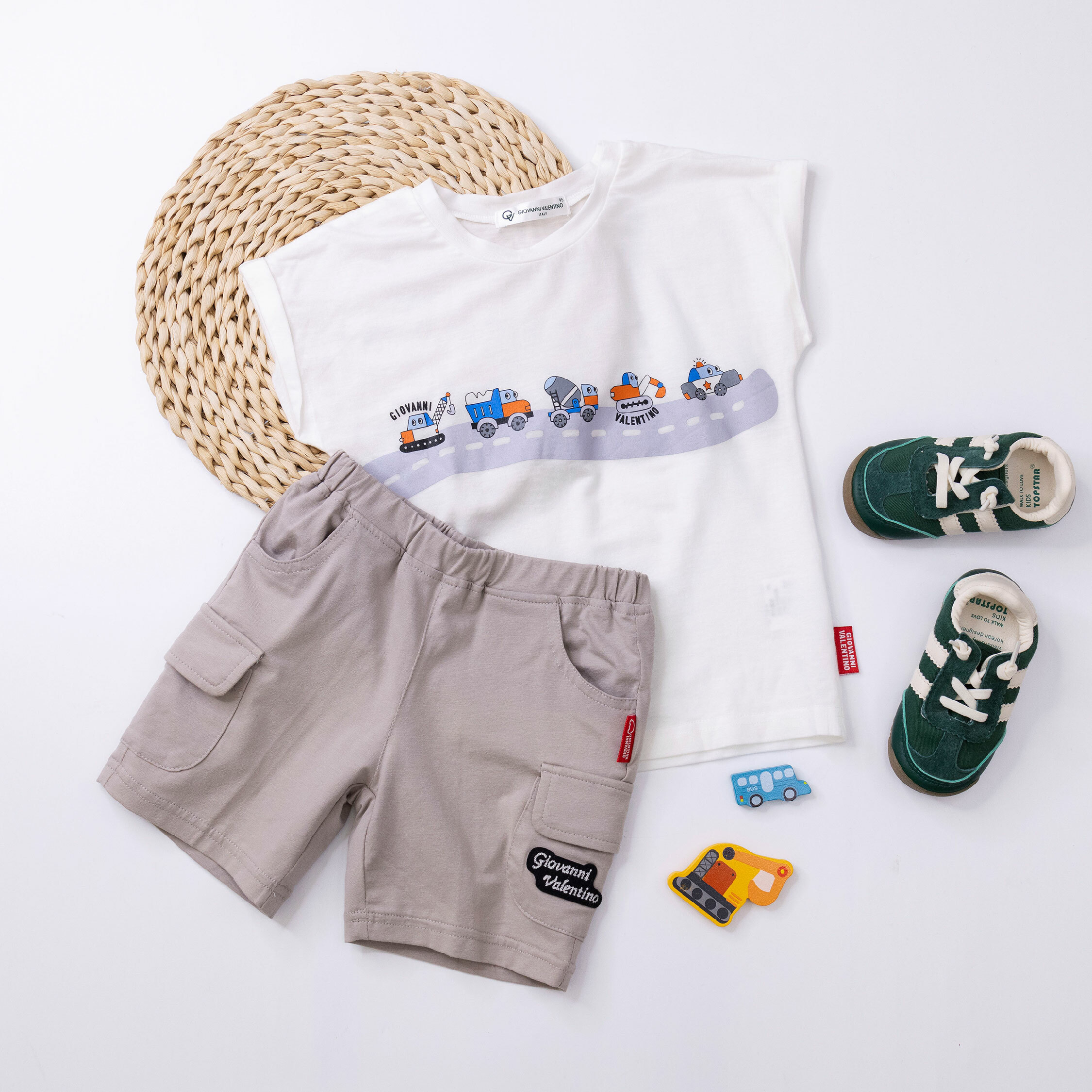 范侖鐵諾【52015】童趣工具車親膚天絲上衣＊二色