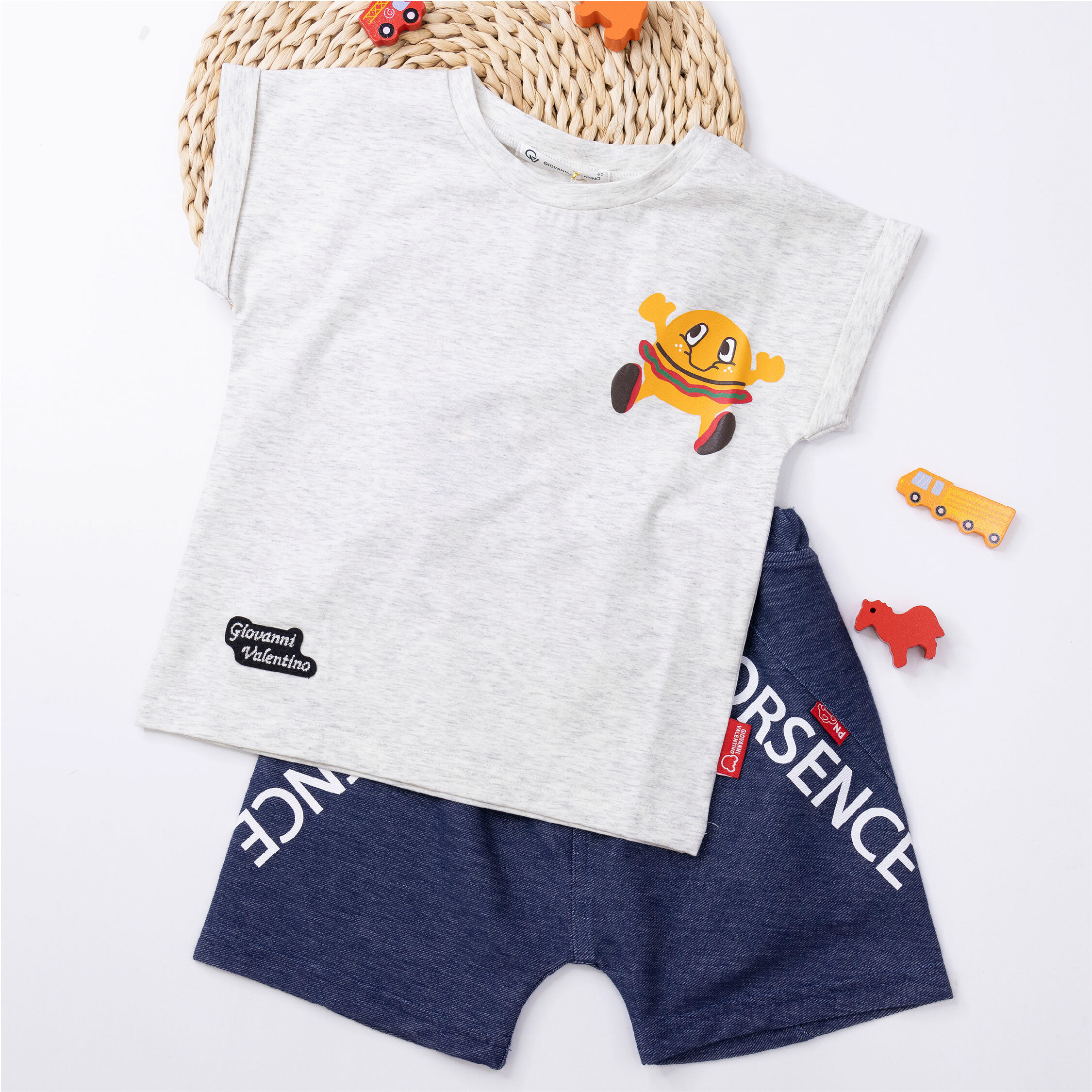 范侖鐵諾【52014】美味漢堡人反褶袖上衣＊二色