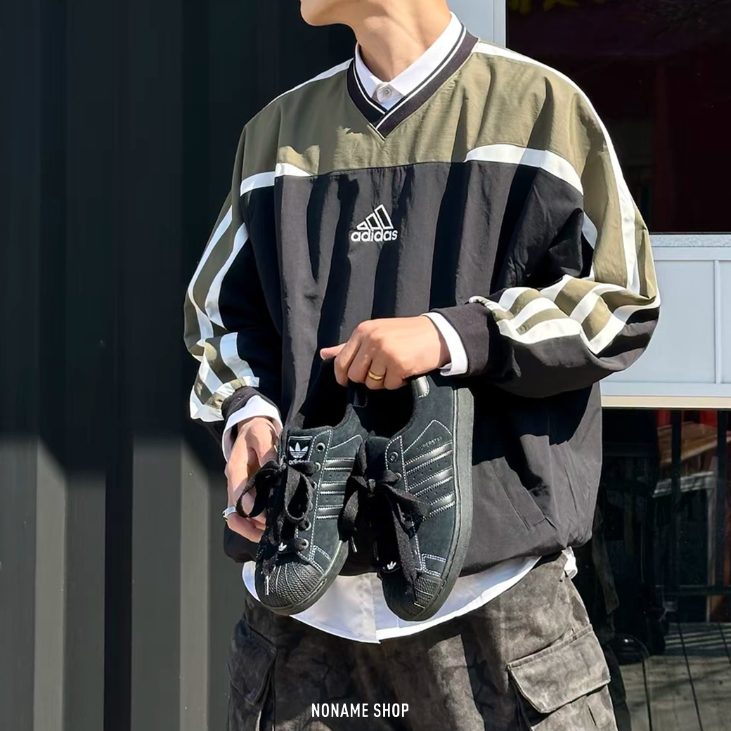 ADIDAS Cutline Pullover 防風 V領 寬鬆 長袖 (男款)