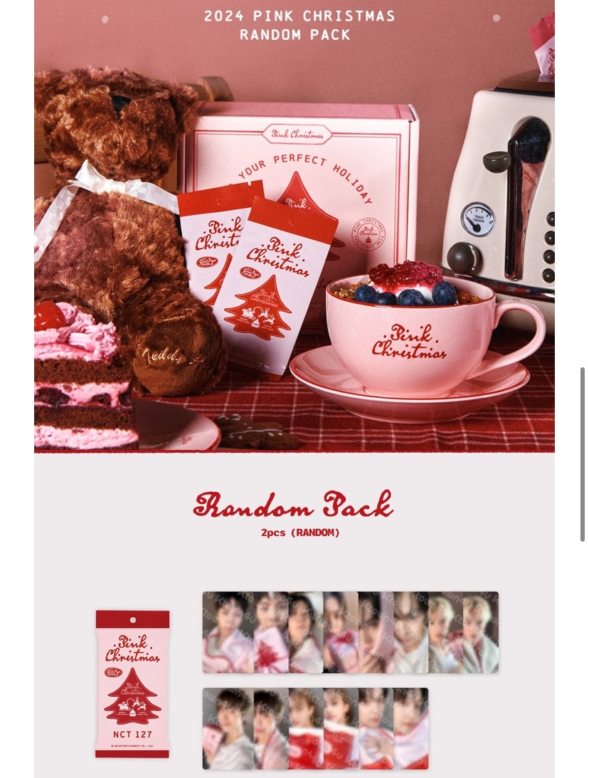Nct 127 pink Christmas photo card pack 2024