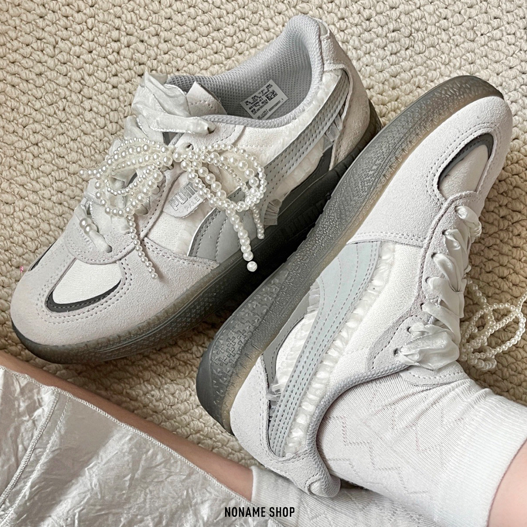 PUMA PALERMO MODA GLAM 芭蕾風 德訓鞋 復古 休閒鞋 迷霧灰 (女款)