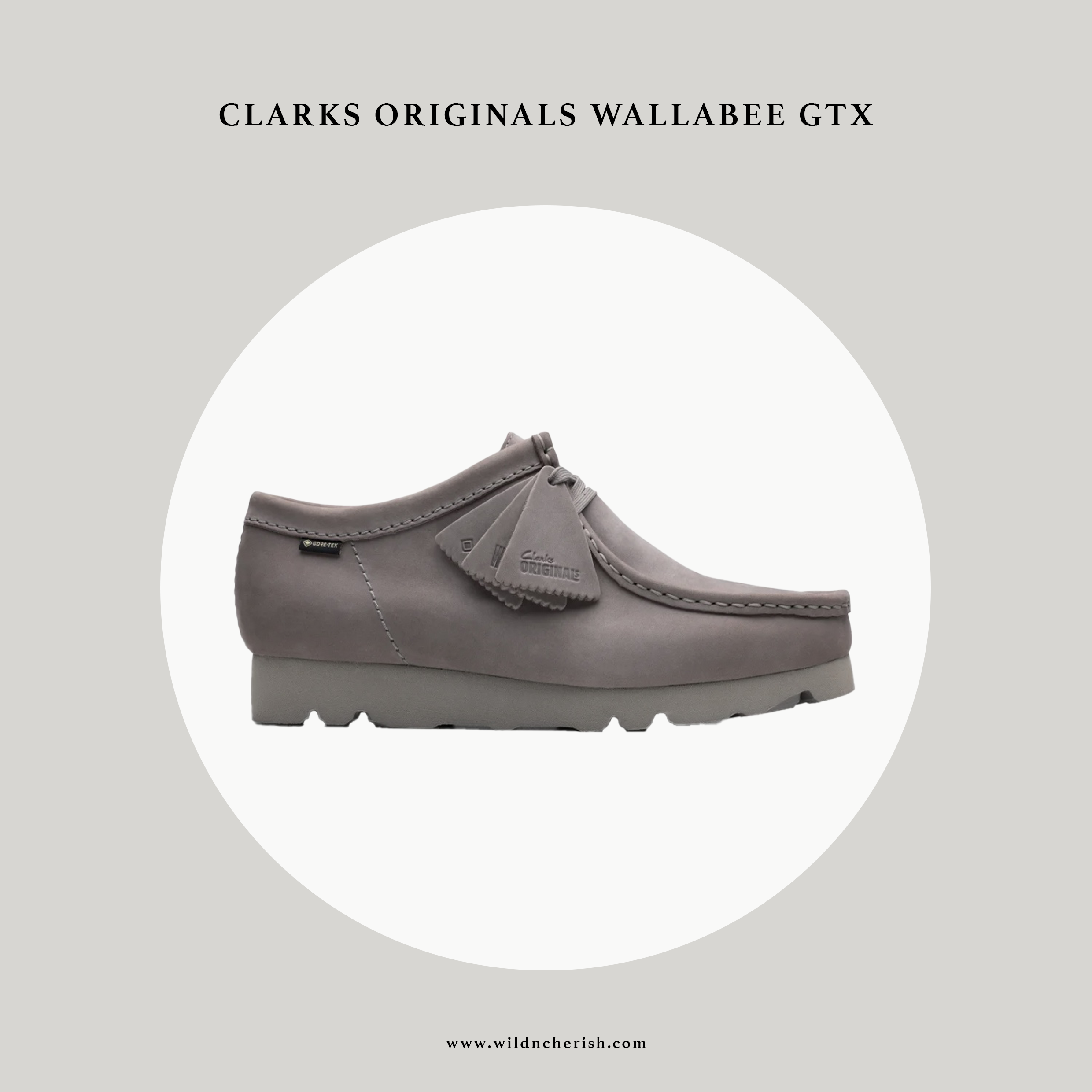 預訂 | Clarks Originals Wallabee GTX 防水麂皮 象灰色