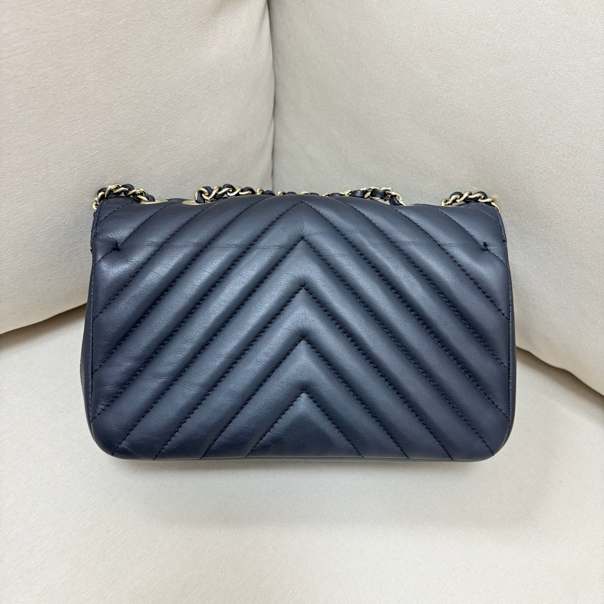 Chanel Flap Bag -Dark Blue / Ghw