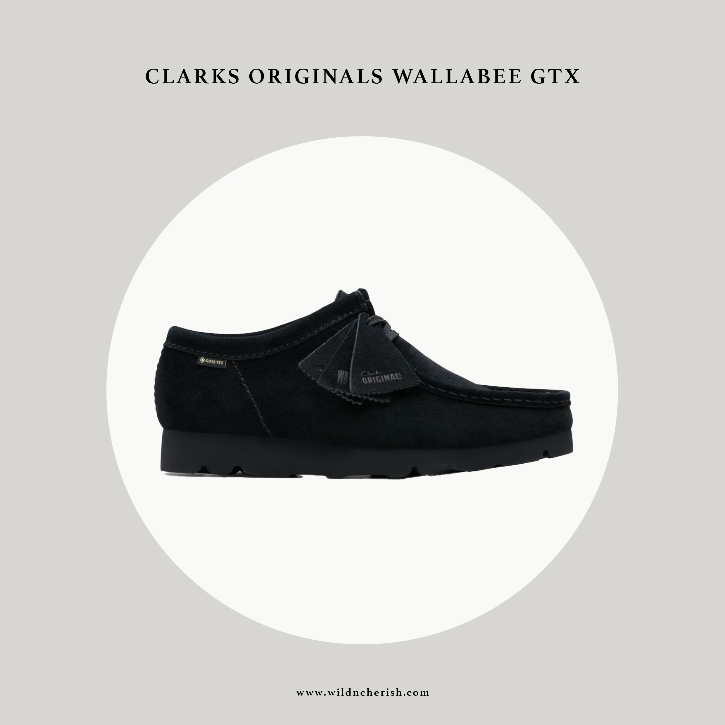 預訂 | Clarks Originals Wallabee GTX 防水麂皮 全黑色