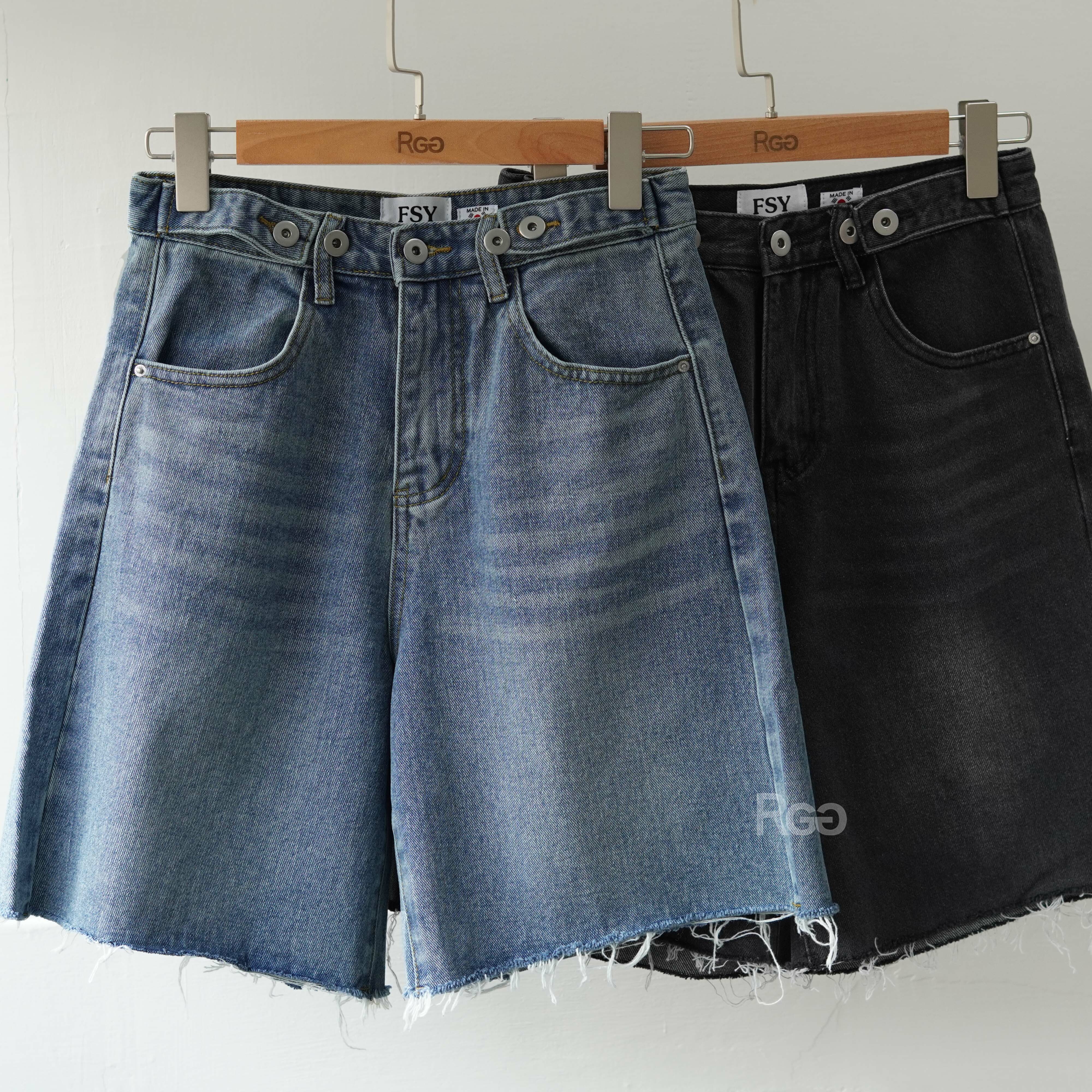 #10693 腰調節釦牛仔中褲