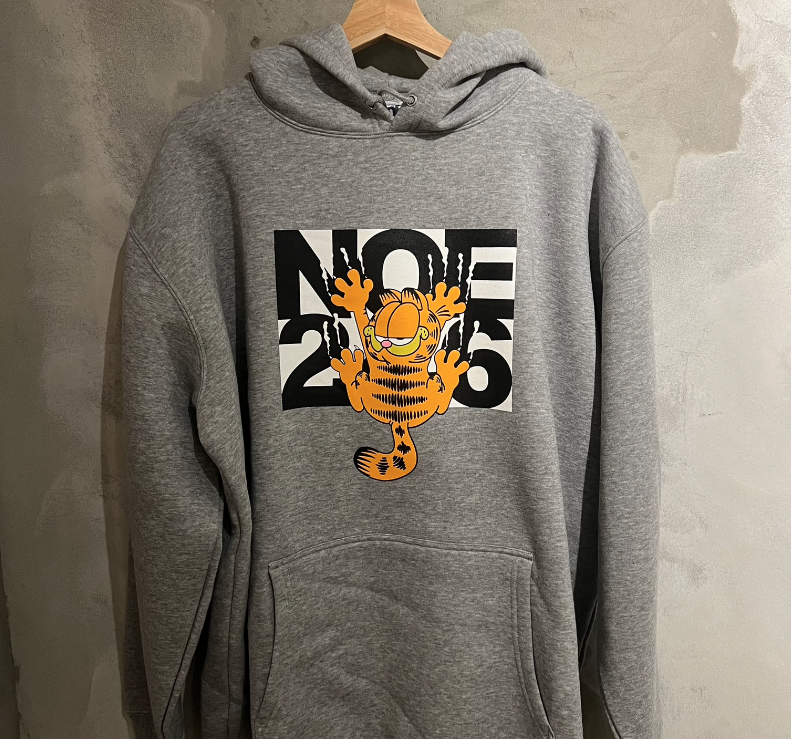 NOE 加菲貓 帽T 鐵灰