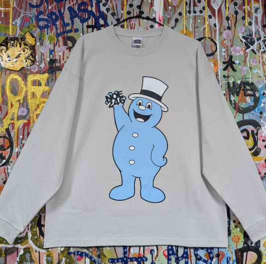 NOE 藍色人 大學T 灰色