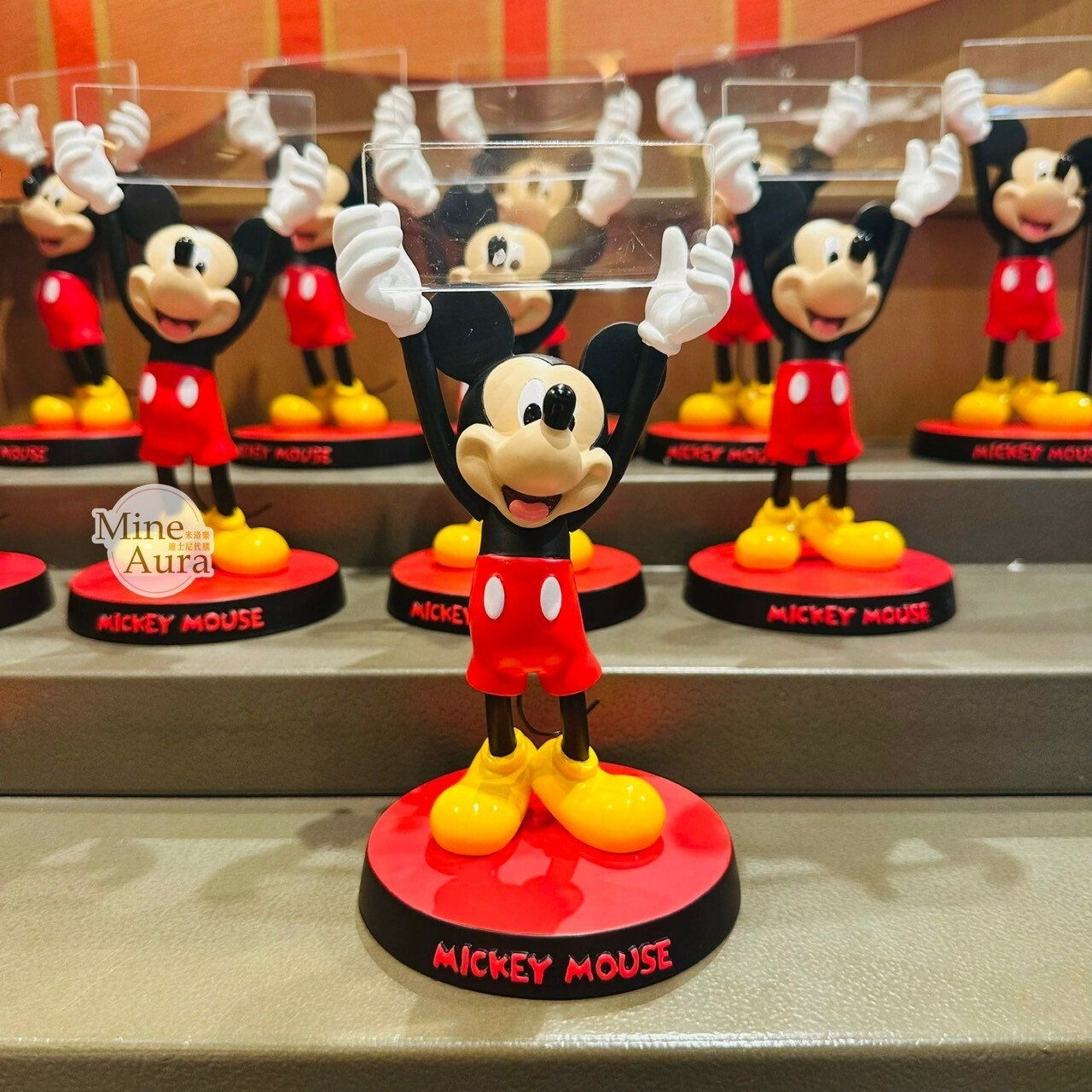 米奇 Mickey 手舉牌 造型 相片夾 擺飾品 -上海迪士尼樂園