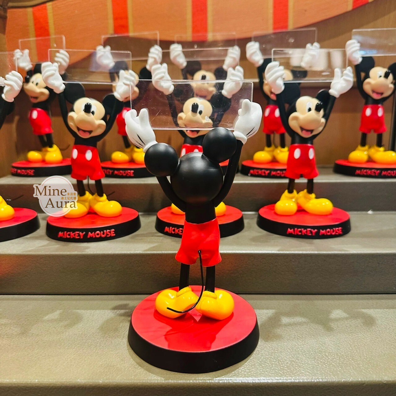 米奇 Mickey 手舉牌 造型 相片夾 擺飾品 -上海迪士尼樂園