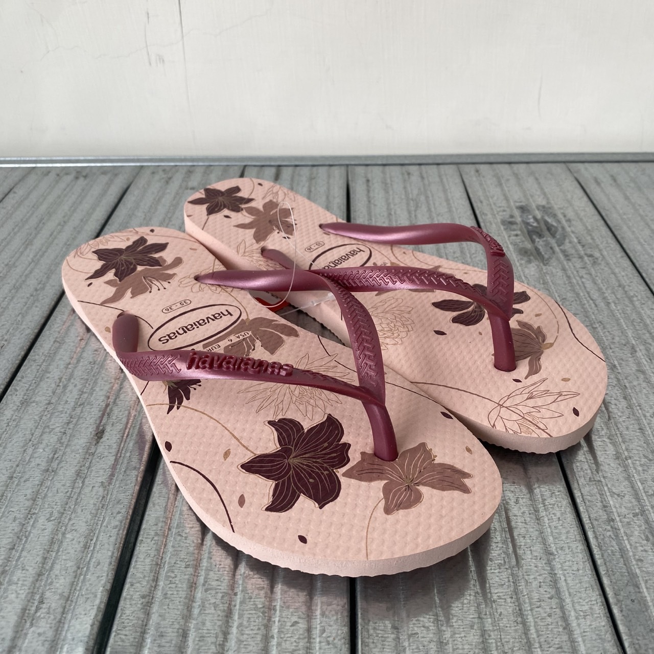 Havaianas 哈瓦仕 拖鞋 女鞋  花卉 Slim Organic 粉 4132823-6511W
