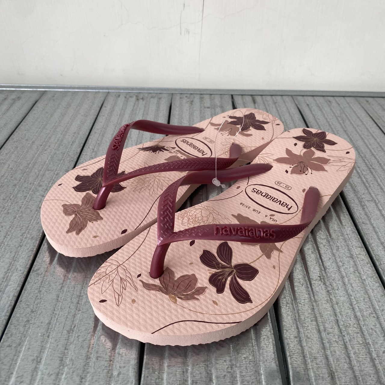 Havaianas 哈瓦仕 拖鞋 女鞋  花卉 Slim Organic 粉 4132823-6511W