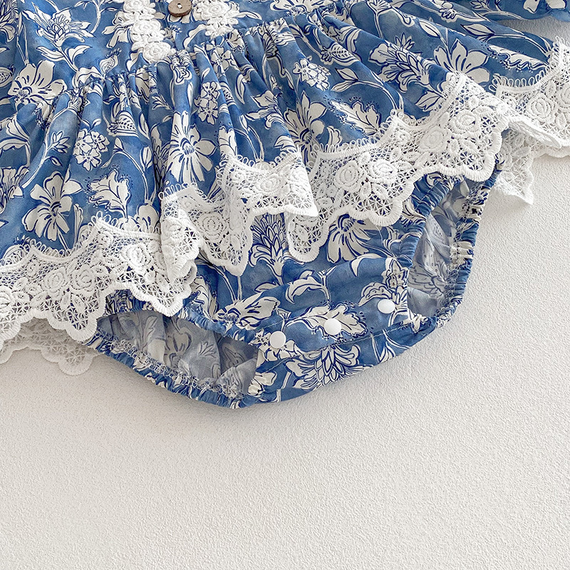 春款氣質花園包屁衣(附髮帶)