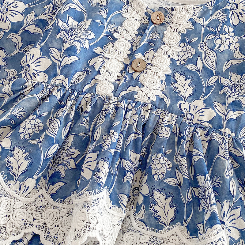 春款氣質花園包屁衣(附髮帶)