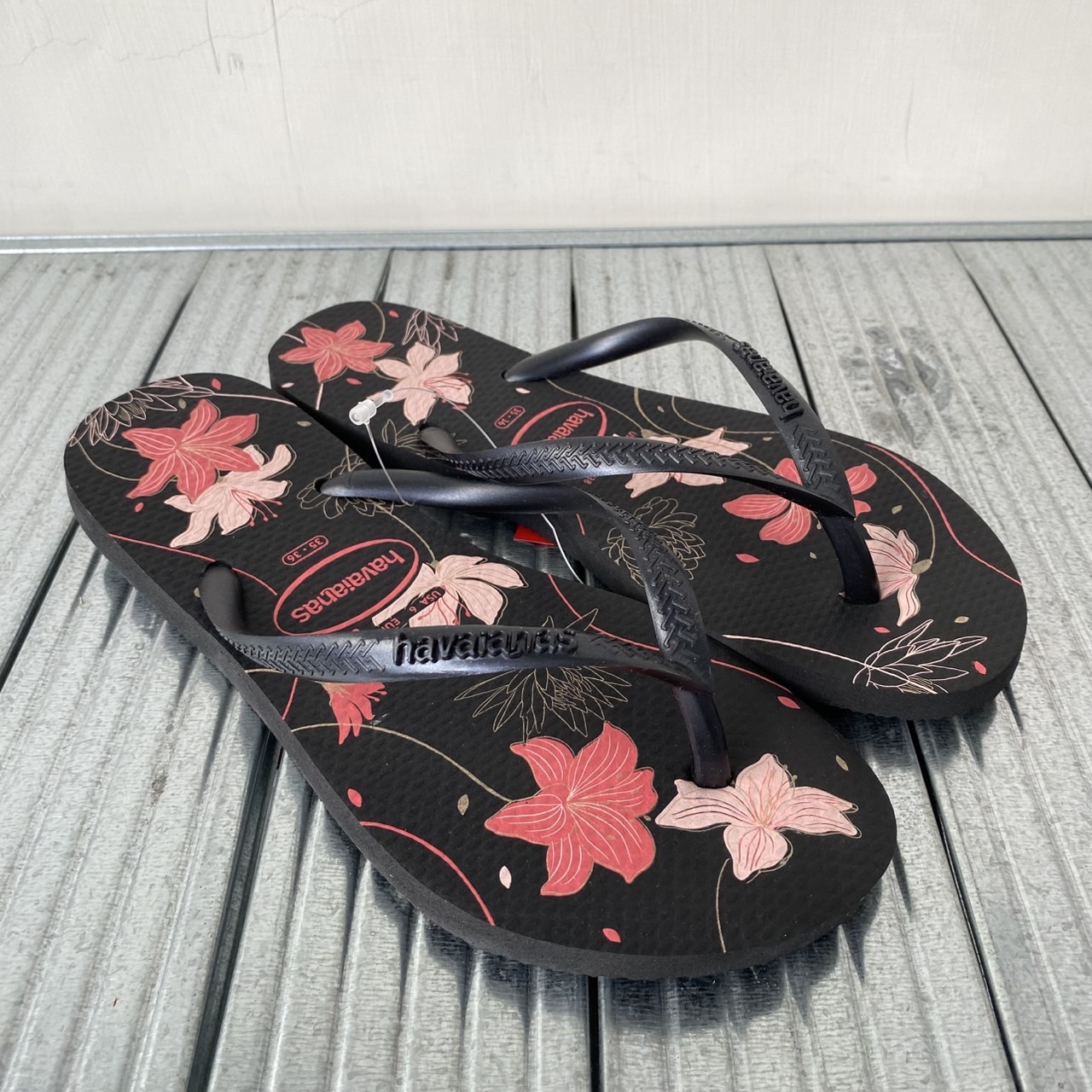 Havaianas 哈瓦仕 拖鞋 女鞋 花卉 Slim Organic 黑 4132823-7759W