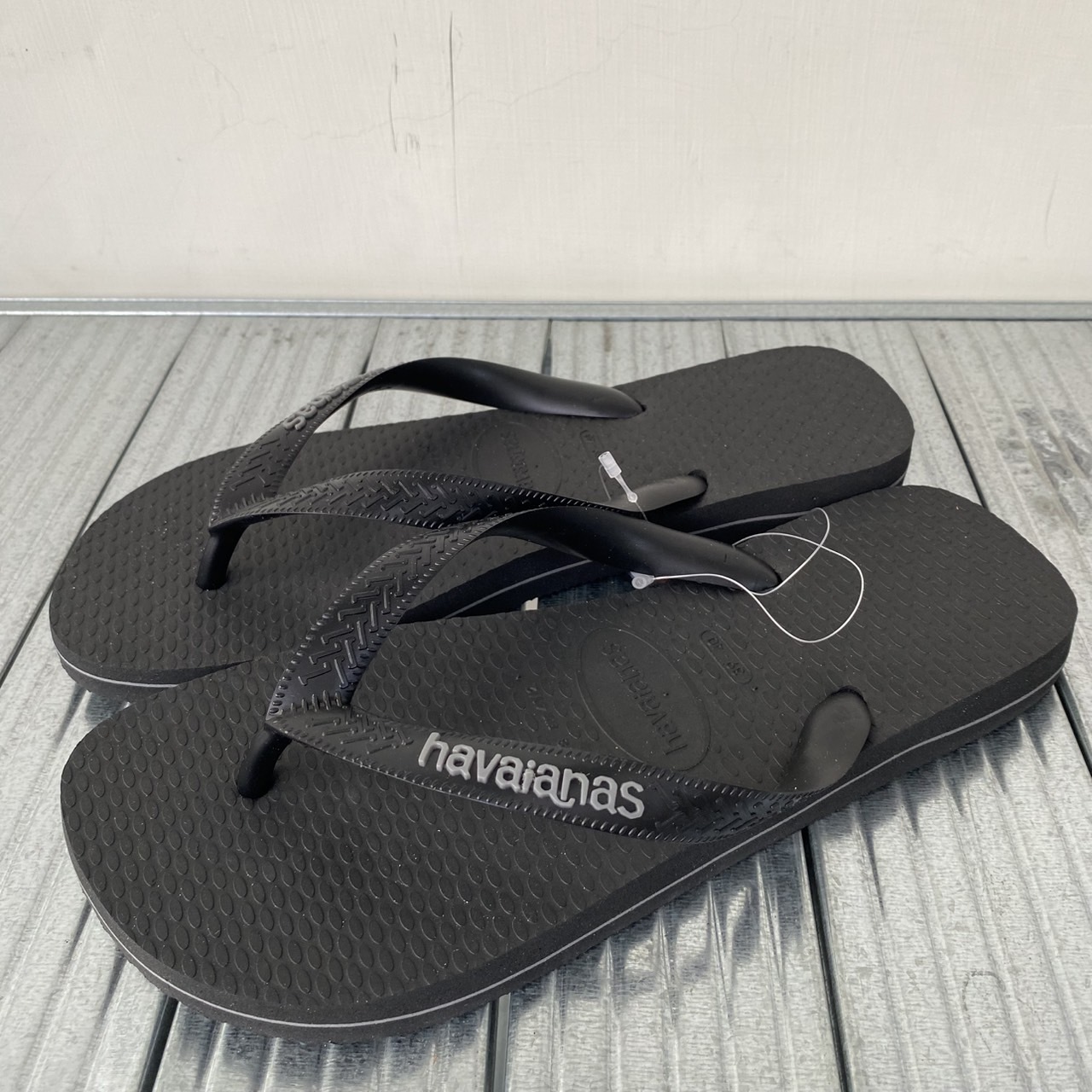 Havaianas 哈瓦仕 拖鞋 男女鞋 黑 Top Rubber Logo Filete 4148756-0090U