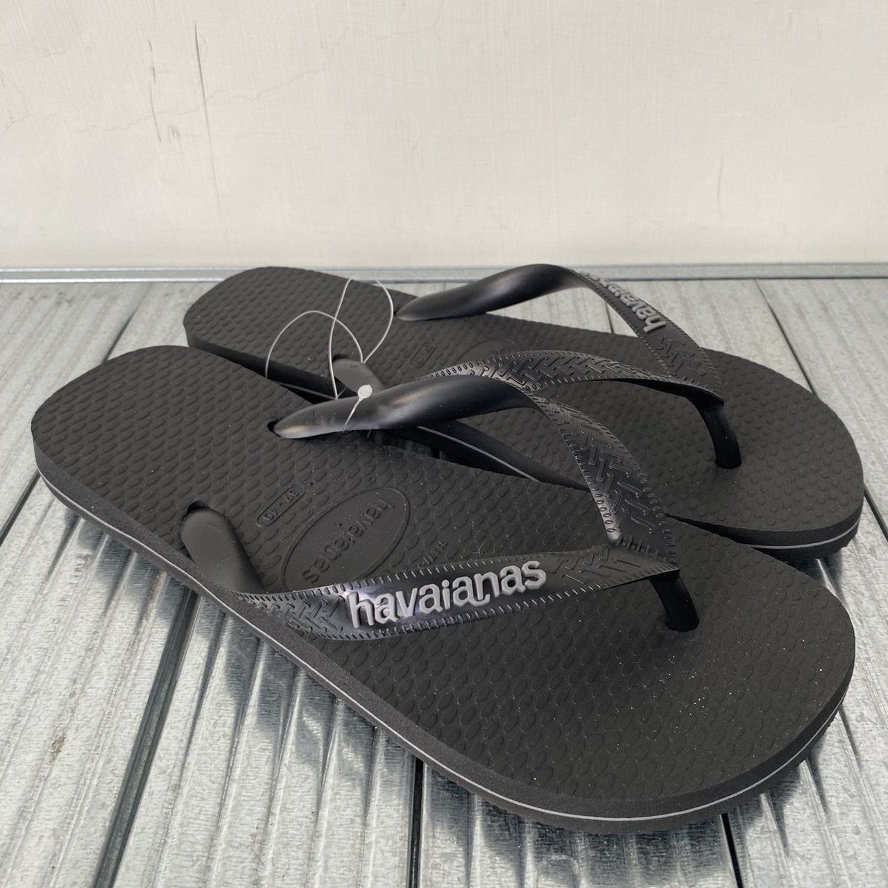 Havaianas 哈瓦仕 拖鞋 男女鞋 黑 Top Rubber Logo Filete 4148756-0090U