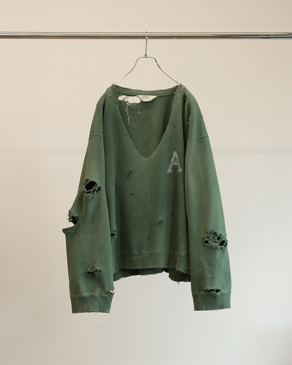ANCELLM - HARD CRASH SWEAT SHIRT / GREEN ANCELLM - HARD CRASH SWEAT SHIRT / GREEN
