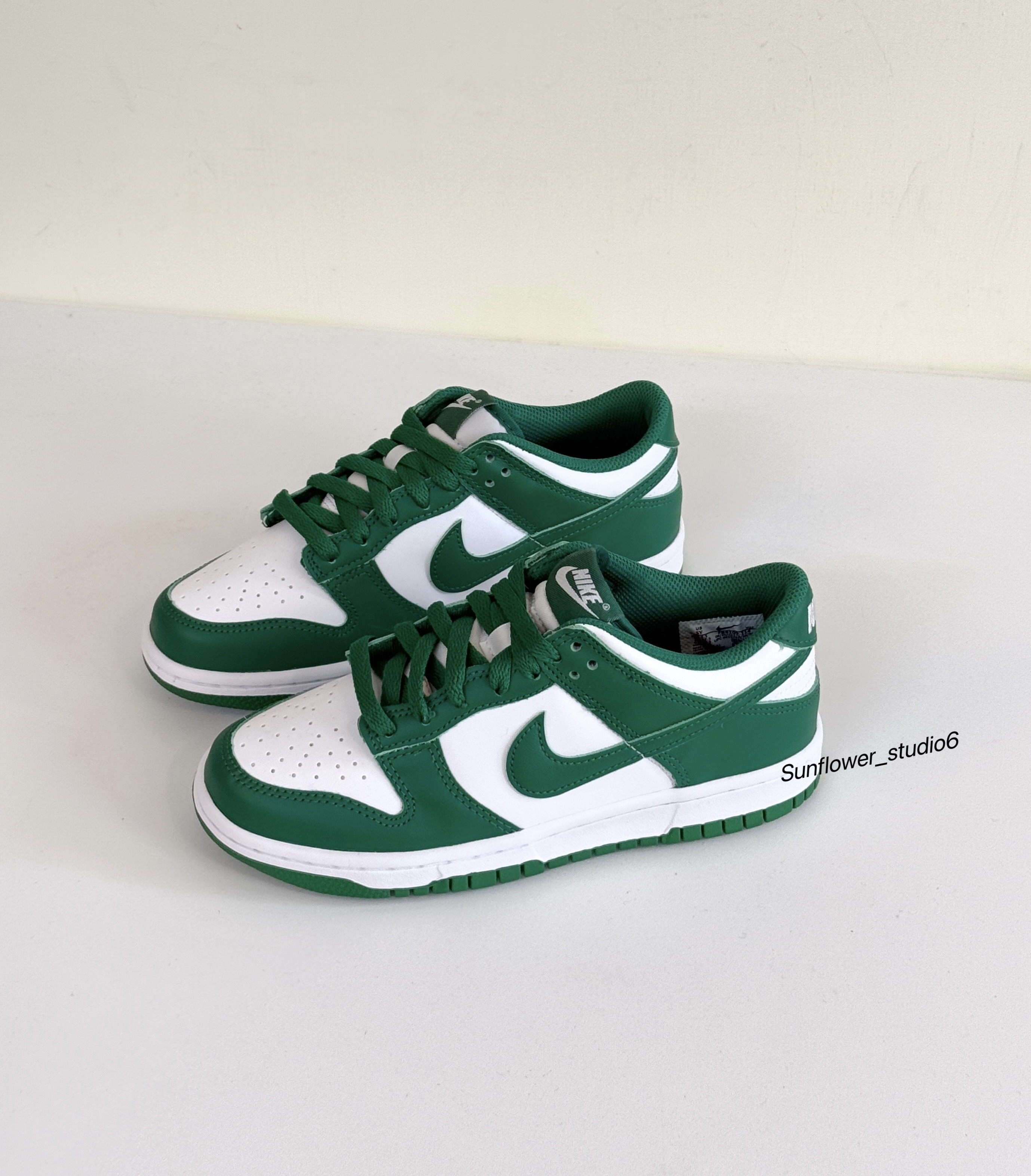 Nike Dunk Low GS 孔雀綠 白綠色 綠色 皮革 大童款 FB9109-114/預購