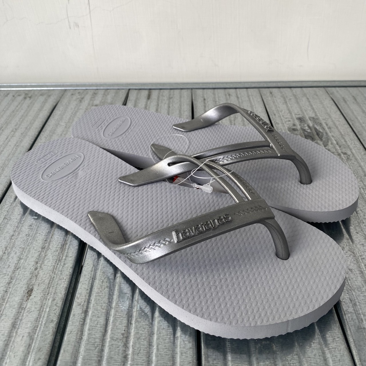 Havaianas 哈瓦仕 拖鞋 女鞋 素色款 Elegance 灰銀 4148801-3498W